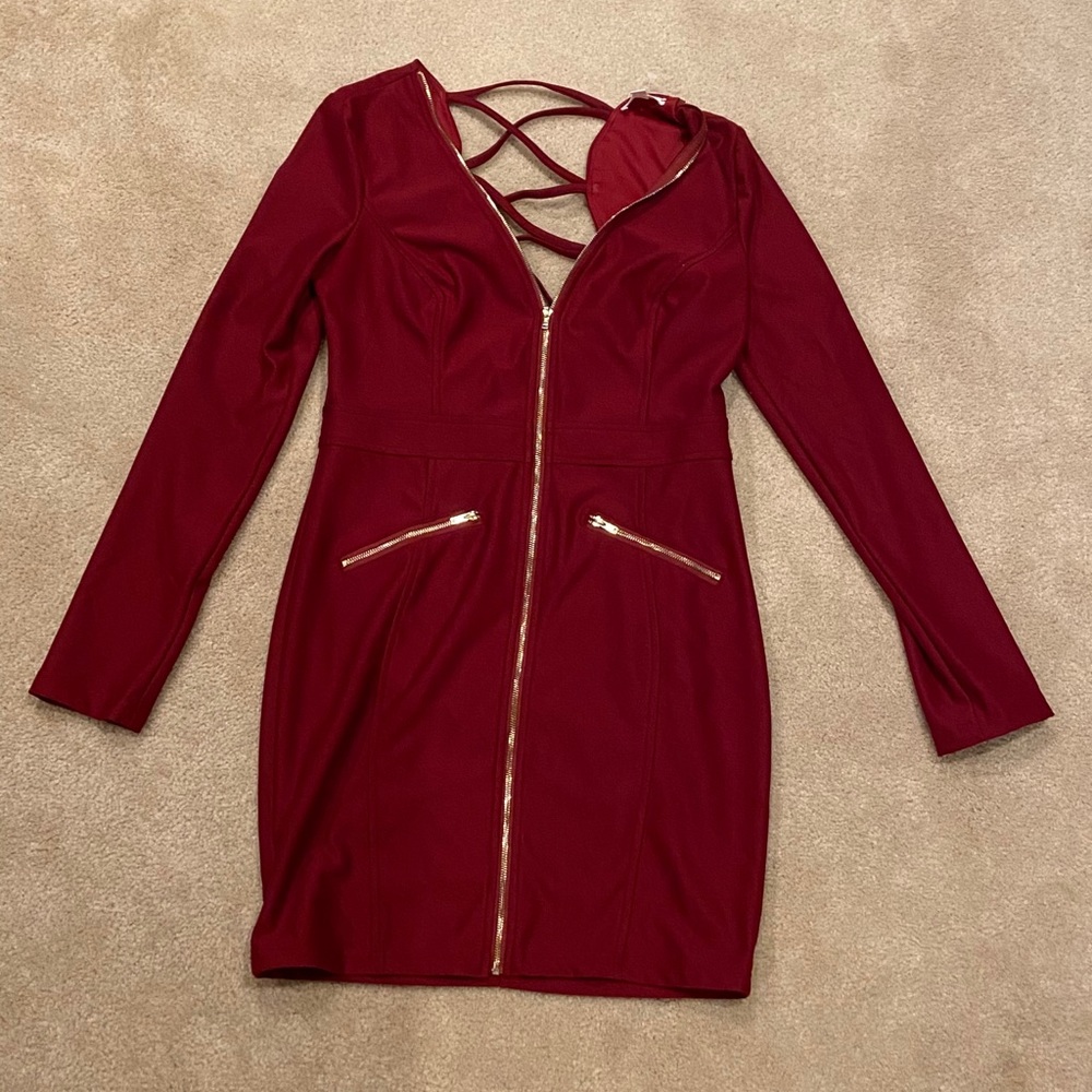 A’gaci red zip up dress